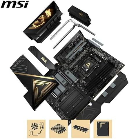 MSI MEG X870E ACE MAX Motherboard  ATX   Supports AMD Ryzen 9000/8000 / 7000 Processors  AM5 64MB BIOS ROM  110A SPS VRM  DDR5 Memory  up to 8400  MT/s OC   M 2 & PCIe 5 0  USB4  Wi Fi 7  10G LAN