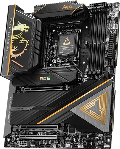 MSI MEG Z890 ACE Gaming Motherboard  Support Core Ultra Series 2 Intel Processors  LGA 1851  DDR5  PCIe 5 0  M 2  SATA  10Gbps LAN  USB Type C  Wi Fi 7  Bluetooth 5 4  Thunderbolt 4  ATX 