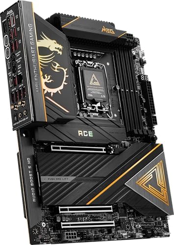 MSI MEG Z890 ACE Gaming Motherboard  Support Core Ultra Series 2 Intel Processors  LGA 1851  DDR5  PCIe 5 0  M 2  SATA  10Gbps LAN  USB Type C  Wi Fi 7  Bluetooth 5 4  Thunderbolt 4  ATX 