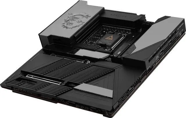 MSI MEG Z890 GODLIKE  E ATX   Supports Intel Core Ultra Processors  Series 2   LGA 1851   Dynamic Dashboard III  EZ Slide M 2  DDR5  9200  MT/s OC   M 2 & PCIe 5 0  Thunderbolt 5  Wi Fi 7  10G LAN