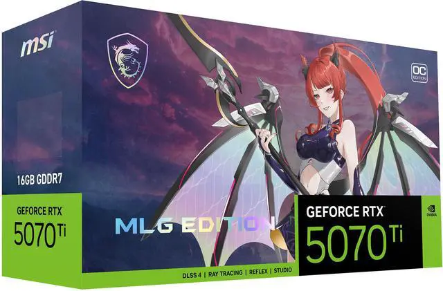 MSI MLG Edition GeForce RTX 5070 Ti 16GB GDDR7 PCI Express 5 0 Graphics Card RTX 5070 Ti 16G MLG EDITION OC