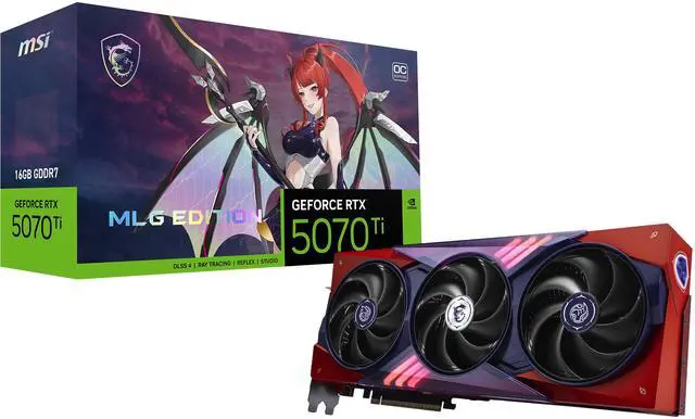 MSI MLG Edition GeForce RTX 5070 Ti 16GB GDDR7 PCI Express 5 0 Graphics Card RTX 5070 Ti 16G MLG EDITION OC