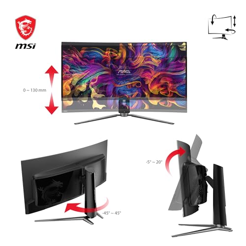 MSI MPG 341CQPX QD OLED 34 inch Curved OLED Gaming Monitor  3440 x 1440  UWQHD   0 03ms Response time  240Hz  True Black HDR 400  HDMI  DP Port  USB Type C  Tilt  Height Adjustable