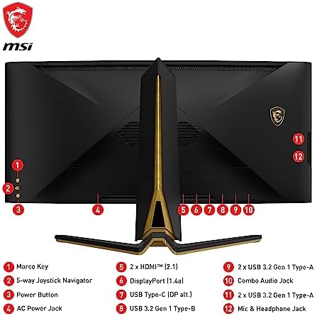 MSI MPG 341CQPX QD OLED 34 inch Curved OLED Gaming Monitor  3440 x 1440  UWQHD   0 03ms Response time  240Hz  True Black HDR 400  HDMI  DP Port  USB Type C  Tilt  Height Adjustable