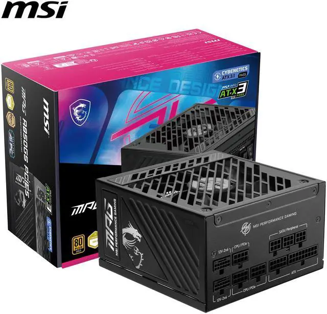 MSI MPG A1000GS PCIE5  Fully Modular Gaming 1000W Power Supply  80  Gold  Dual 12V 2x6 Cables  Server grade Capacitor  ATX 3 1 & PCIe 5 1 Ready  Low Noise  Semi Digital  10 Year Warranty