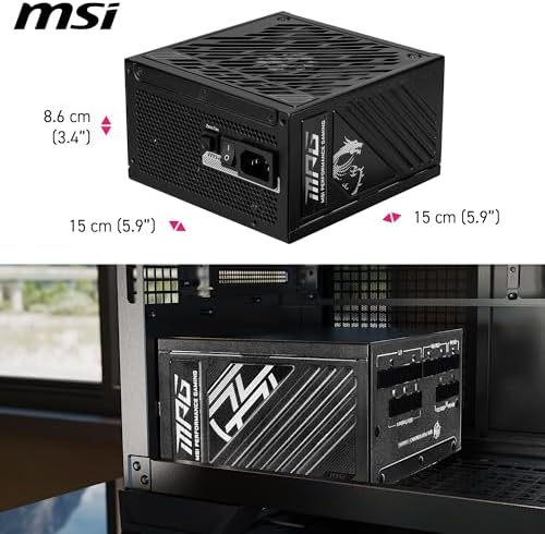 MSI MPG A1000GS PCIE5  Fully Modular Gaming 1000W Power Supply  80  Gold  Dual 12V 2x6 Cables  Server Grade Capacitor  ATX 3 1 & PCIe 5 1 Ready  Low Noise  Semi Digital  10 Year Warranty