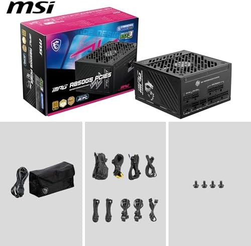 MSI MPG A1000GS PCIE5  Fully Modular Gaming 1000W Power Supply  80  Gold  Dual 12V 2x6 Cables  Server Grade Capacitor  ATX 3 1 & PCIe 5 1 Ready  Low Noise  Semi Digital  10 Year Warranty