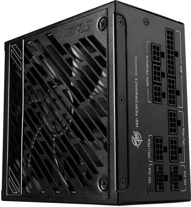 MSI MPG A1000GS PCIE5, Fully Modular Gaming 1000W Power Supply, 80+ Gold, Dual 12V-2x6 Cables, Server-grade Capacitor, ATX 3.1 & PCIe 5.1 Ready, Low-Noise, Semi Digital, 10 Year Warranty
