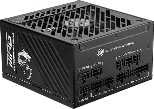 MSI MPG A1000GS PCIE5 II  Fully Modular Gaming 1000W Power Supply  80  Gold  Dual 12V 2x6 Cables  Server Grade Capacitor  ATX 3 1 & PCIe 5 1 Ready  Low Noise  8 pin PCIe x 3  10 Year Warranty
