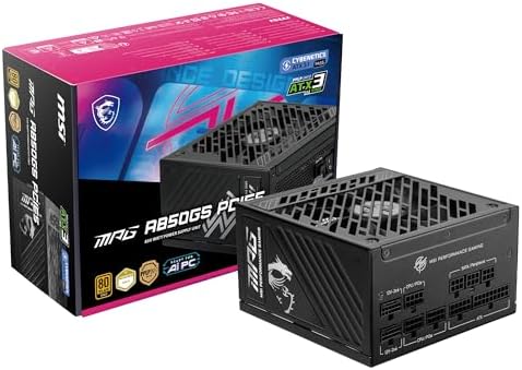MSI MPG A1000GS PCIE5 II  Fully Modular Gaming 1000W Power Supply  80  Gold  Dual 12V 2x6 Cables  Server Grade Capacitor  ATX 3 1 & PCIe 5 1 Ready  Low Noise  8 pin PCIe x 3  10 Year Warranty