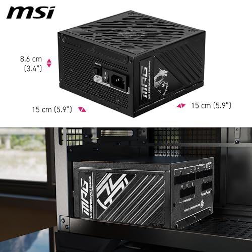 MSI MPG A1250GS PCIE 5 1 ATX 3 1 Gaming Power Supply   Full Modular   80 Plus Gold Certified 1250W   100  Japanese 105 C Capacitors   Dual 12V 2x6   ATX PSU   10 Year Warranty
