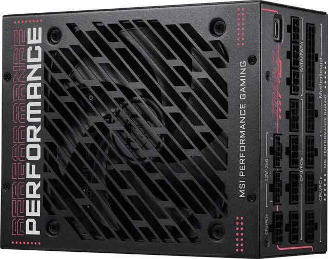 MSI MPG Ai1600TS PCIE5  Fully Modular Gaming 1600W Power Supply  80  Titanium  Dual 12V 2x6 Cables  GPU Safeguard   SiC MOSFETs  Fan Safeguard  ATX 3 1 & PCIe 5 1 Ready  12 Year Warranty