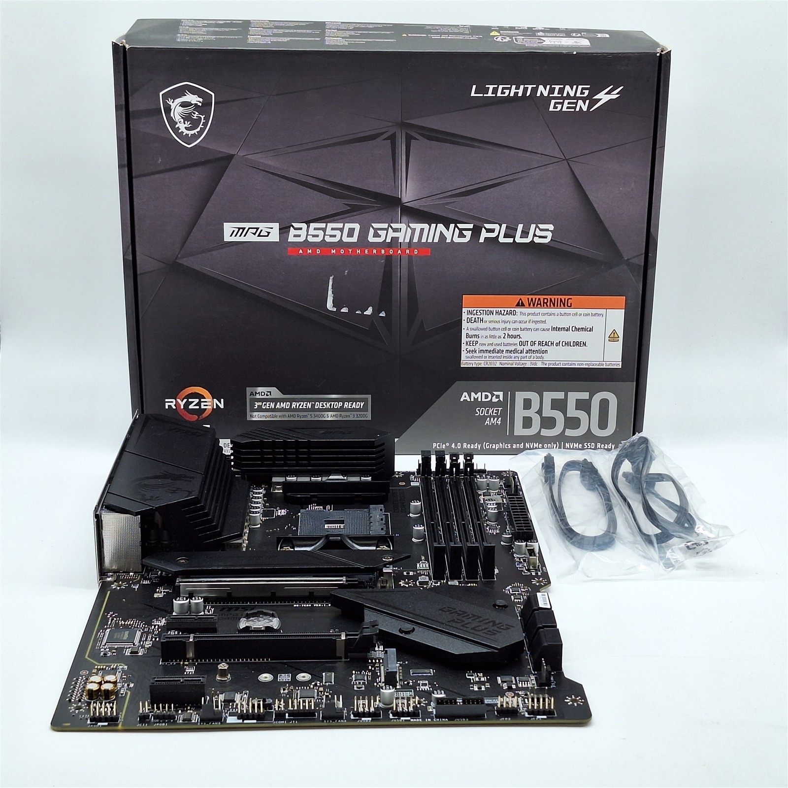 MSI MPG B550 GAMING PLUS Gaming Motherboard  AMD AM4  DDR4  PCIe 4 0  M 2  ATX 