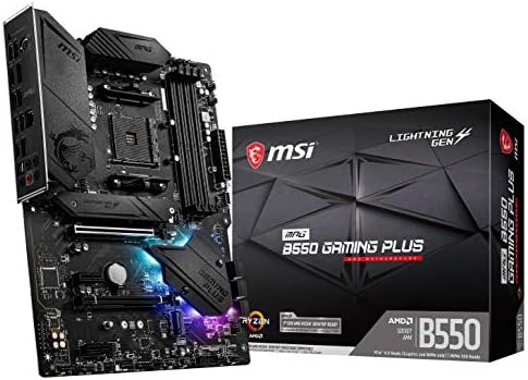 MSI MPG B550 Gaming Plus Gaming Motherboard  AMD Ryzen 5000  AM4  DDR4  PCIe 4 0  SATA 6Gb/s  M 2  USB 3 2 Gen 2  HDMI/DP  ATX 