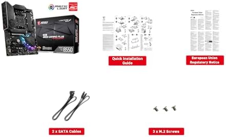 MSI MPG B550 Gaming Plus Gaming Motherboard  AMD Ryzen 5000  AM4  DDR4  PCIe 4 0  SATA 6Gb/s  M 2  USB 3 2 Gen 2  HDMI/DP  ATX 
