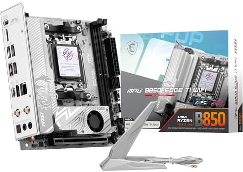 MSI MPG B850I Edge TI WiFi Motherboard  ATX   Supports AMD Ryzen 9000/8000 / 7000 Processors  AM5 90A SPS VRM  DDR5 Memory Boost  8200 MT/s OC   PCIe 5 0 x16  M 2 Gen5  Wi Fi 7  5G LAN