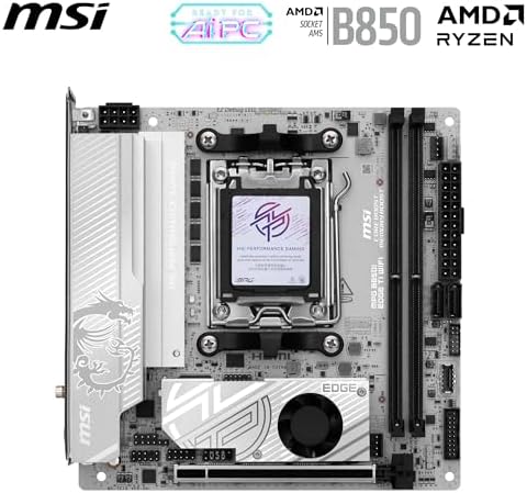 MSI MPG B850I Edge TI WiFi Motherboard  ATX   Supports AMD Ryzen 9000/8000 / 7000 Processors  AM5 90A SPS VRM  DDR5 Memory Boost  8200 MT/s OC   PCIe 5 0 x16  M 2 Gen5  Wi Fi 7  5G LAN