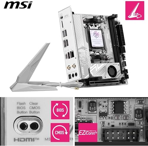 MSI MPG B850I Edge TI WiFi Motherboard  ATX   Supports AMD Ryzen 9000/8000 / 7000 Processors  AM5 90A SPS VRM  DDR5 Memory Boost  8200 MT/s OC   PCIe 5 0 x16  M 2 Gen5  Wi Fi 7  5G LAN