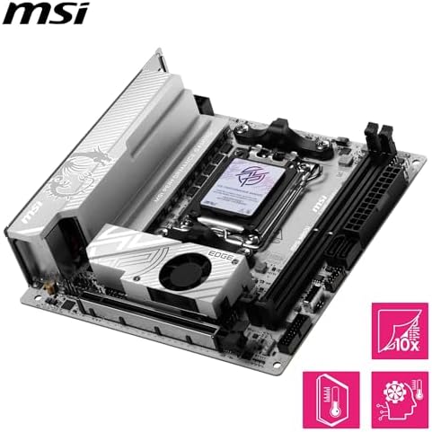 MSI MPG B850I Edge TI WiFi Motherboard  ATX   Supports AMD Ryzen 9000/8000 / 7000 Processors  AM5 90A SPS VRM  DDR5 Memory Boost  8200 MT/s OC   PCIe 5 0 x16  M 2 Gen5  Wi Fi 7  5G LAN