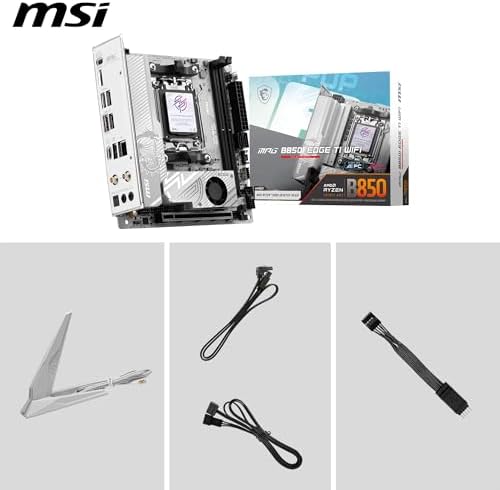 MSI MPG B850I Edge TI WiFi Motherboard  ATX   Supports AMD Ryzen 9000/8000 / 7000 Processors  AM5 90A SPS VRM  DDR5 Memory Boost  8200 MT/s OC   PCIe 5 0 x16  M 2 Gen5  Wi Fi 7  5G LAN