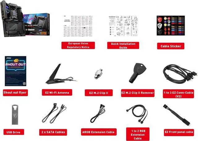 MSI MPG X870E CARBON AM5 ATX Gaming Motherboard  4x SATA 6Gb/s  AMD Wi Fi 7 USB 4 0