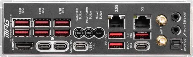 MSI MPG X870E CARBON AM5 ATX Gaming Motherboard  4x SATA 6Gb/s  AMD Wi Fi 7 USB 4 0