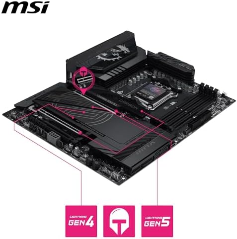 MSI MPG X870E Carbon MAX WiFi Motherboard  ATX   Supports AMD Ryzen 9000/8000 / 7000 Processors  AM5 64MB BIOS ROM  110A SPS VRM  DDR5 Memory Boost 8400 MT/s  OC   PCIe 5 0 x16  M 2 Gen5