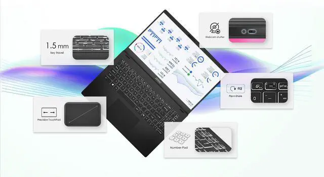 MSI Modern 15 H 15 6" TouchScreen Laptop Intel Core 9 270H   32GB RAM   1TB NVMe SSD   Windows 11 Home  C2RMTG 401US