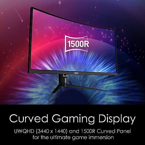 MSI Optix MAG342CQR 1500R Curvature 21 9 Aspect Ratio Narrow Bezel 1ms 3440 x 1440  UWQHD  144Hz Refresh Rate Tilt/Swivel/Height/Pivot Adjustment 34 AMD Freesync Gaming Curved Monitor  Black