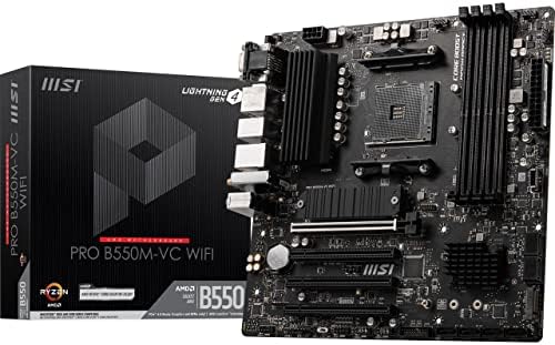 MSI PRO B550M VC WiFi ProSeries Motherboard  AMD Ryzen 5000 Series  AM4  DDR4  PCIe 4 0  SATA 6Gb/s  M 2  USB 3 2 Gen 2  HDMI/DP  Wi Fi 6E  Bluetooth 5 2  mATX 