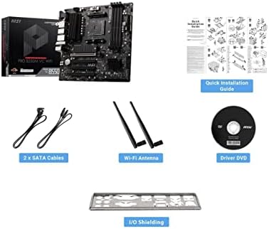 MSI PRO B550M VC WiFi ProSeries Motherboard  AMD Ryzen 5000 Series  AM4  DDR4  PCIe 4 0  SATA 6Gb/s  M 2  USB 3 2 Gen 2  HDMI/DP  Wi Fi 6E  Bluetooth 5 2  mATX 