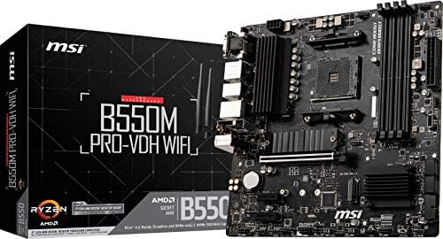 MSI PRO B550M VC WiFi ProSeries Motherboard  AMD Ryzen 5000 Series  AM4  DDR4  PCIe 4 0  SATA 6Gb/s  M 2  USB 3 2 Gen 2  HDMI/DP  Wi Fi 6E  Bluetooth 5 2  mATX 