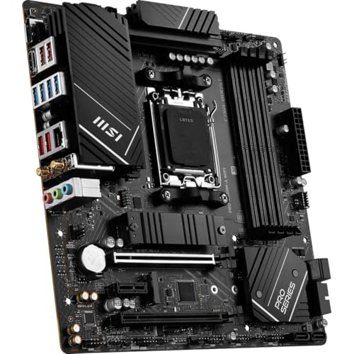 MSI PRO B650M A WiFi ProSeries Motherboard AMD Ryzen 9000/8000/7000 Series Processors AM5 DDR5 PCIe 4 0 M 2 SATA 6Gb/s USB 3 2 Gen 2 HDMI/DP Wi Fi 6E Bluetooth 5 3 2 5Gbps LAN mATX