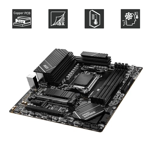 MSI PRO B650M A WiFi V1 Motherboard  Micro ATX   Supports AMD Ryzen 9000/8000 / 7000 Series Processors  AM5   DDR5 Memory Boost 6000 MHz/OC  2 x PCIe 4 0 x16  2 x M 2 Gen4  2 5G LAN