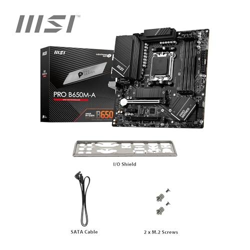 MSI PRO B650M A WiFi V1 Motherboard  Micro ATX   Supports AMD Ryzen 9000/8000 / 7000 Series Processors  AM5   DDR5 Memory Boost 6000 MHz/OC  2 x PCIe 4 0 x16  2 x M 2 Gen4  2 5G LAN