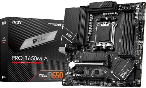 MSI PRO B650M A WiFi V1 Motherboard  Micro ATX   Supports AMD Ryzen 9000/8000 / 7000 Series Processors  AM5   DDR5 Memory Boost 6000 MHz/OC  2 x PCIe 4 0 x16  2 x M 2 Gen4  2 5G LAN