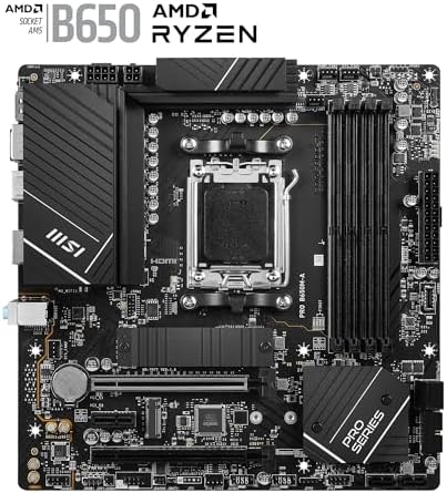 MSI PRO B650M A WiFi V1 Motherboard  Micro ATX   Supports AMD Ryzen 9000/8000 / 7000 Series Processors  AM5   DDR5 Memory Boost 6000 MHz/OC  2 x PCIe 4 0 x16  2 x M 2 Gen4  2 5G LAN