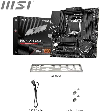 MSI PRO B650M A WiFi V1 Motherboard  Micro ATX   Supports AMD Ryzen 9000/8000 / 7000 Series Processors  AM5   DDR5 Memory Boost 6000 MHz/OC  2 x PCIe 4 0 x16  2 x M 2 Gen4  2 5G LAN