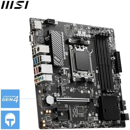 MSI PRO B650M P V1 Motherboard  Micro ATX   Supports AMD Ryzen 9000/8000 / 7000 Series Processors  AM5   DDR5 Memory Boost 6000 MHz/OC  1 x PCIe 4 0 x16  2 x M 2 Gen4  2 5G LAN