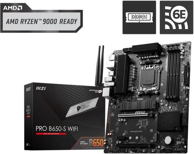 MSI PRO B650 S WIFI AM5 AMD B650 Ryzen 7000 DDR5 PCI E x16 slot  Wi Fi 6E Bluetooth SATA 6Gb/s ATX Motherboard