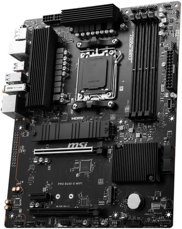 MSI PRO B650 S WIFI AM5 AMD B650 Ryzen 7000 DDR5 PCI E x16 slot  Wi Fi 6E Bluetooth SATA 6Gb/s ATX Motherboard