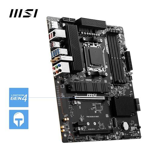 MSI PRO B650 S WiFi V1 Motherboard  ATX   Supports AMD Ryzen 9000/8000 / 7000 Series Processors  AM5   DDR5 Memory Boost 6000 MHz/OC  2 x PCIe 4 0 x16  2 x M 2 Gen4  Wi Fi 6E