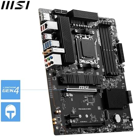 MSI PRO B650 S WiFi V1 Motherboard  ATX   Supports AMD Ryzen 9000/8000 / 7000 Series Processors  AM5   DDR5 Memory Boost 6000 MHz/OC  2 x PCIe 4 0 x16  2 x M 2 Gen4  Wi Fi 6E