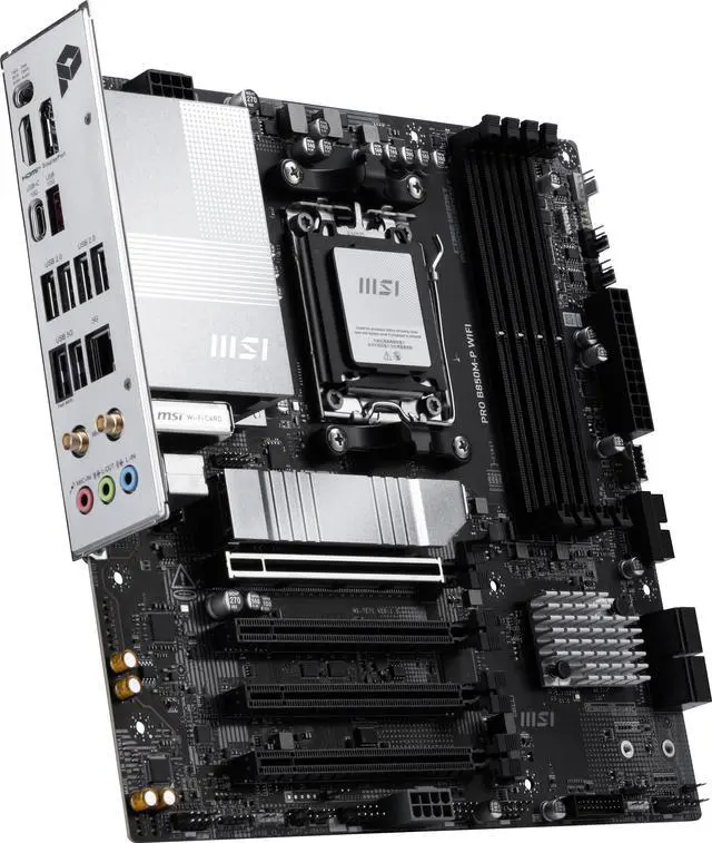 MSI PRO B850M P WIFI AM5 AMD B850 support PCIe 5 0 SATA 6Gb/s Displayport1 4 HDMI Wi Fi 7 5G LAN  Bluetooth 5 4 Micro ATX  AMD Motherboards