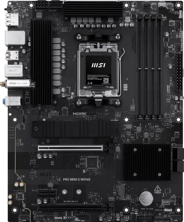 Placa base MSI PRO B850-S WIFI6E AM5 AMD B850 SATA 6Gb/s 5G Network Wi-Fi6E DDR5