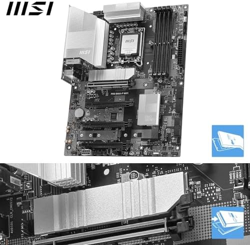 MSI PRO B860 P WiFi Motherboard  ATX   Supports Intel Core Ultra Processors  Series 2   LGA 1851 12 DRPS  DDR5 Memory Boost  8600  MT/s OC   PCIe 5 0 x16 & 4 0 x16  M 2 Gen5  Wi Fi 7  5G LAN