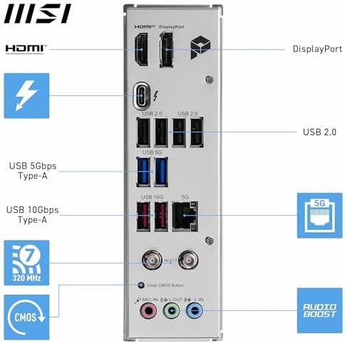 MSI PRO B860 P WiFi Motherboard  ATX   Supports Intel Core Ultra Processors  Series 2   LGA 1851 12 DRPS  DDR5 Memory Boost  8600  MT/s OC   PCIe 5 0 x16 & 4 0 x16  M 2 Gen5  Wi Fi 7  5G LAN