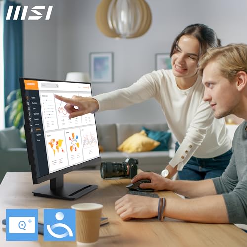 MSI PRO MP243L E14 24 inch IPS 1920 x 1080  FHD  Gaming Office Monitor  144Hz  Adaptive Synch  HDR Ready  HDMI  VGA Port VESA Mountable  Tilt  4 Side Slim Bezel 1ms  Black