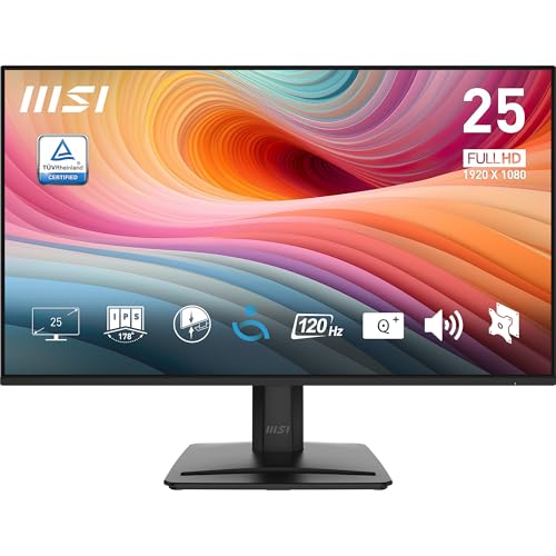 MSI PRO MP243L E14 24 inch IPS 1920 x 1080  FHD  Gaming Office Monitor  144Hz  Adaptive Synch  HDR Ready  HDMI  VGA Port VESA Mountable  Tilt  4 Side Slim Bezel 1ms  Black
