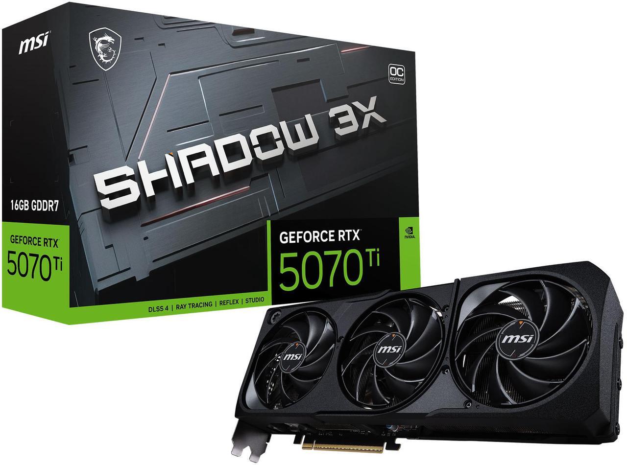 MSI SHADOW GeForce RTX 5070 Ti 16GB GDDR7 PCI Express 5 0 Graphics Card RTX 5070 TI 16G SHADOW 3X OC